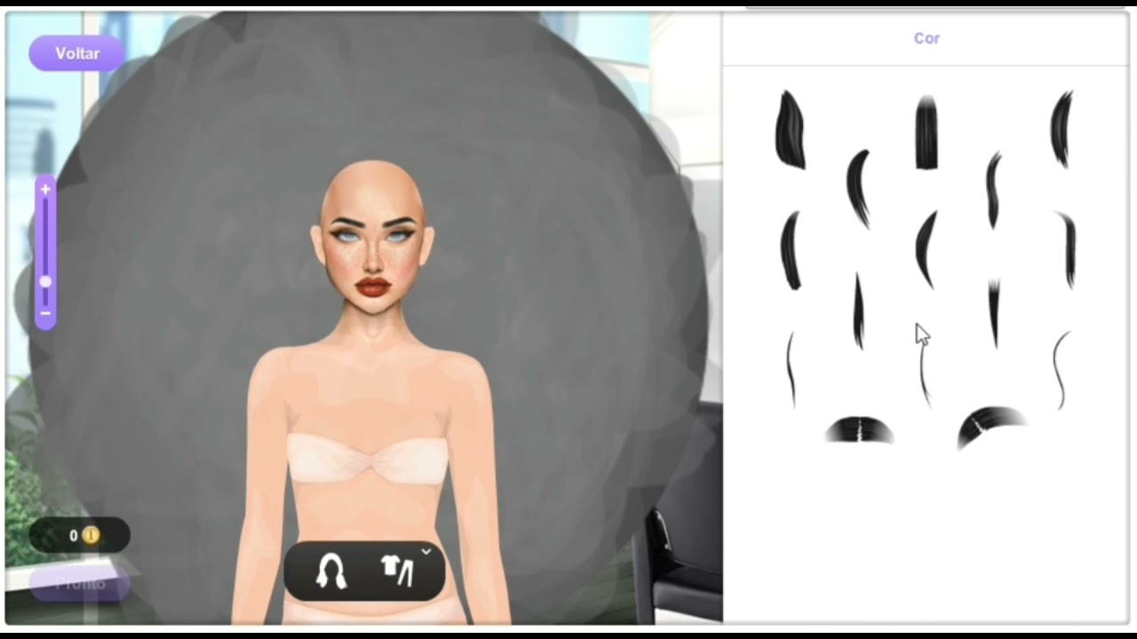 Video Nº 2: Cabelo preto de franja longo simples // simple long bangs hair - Stardoll