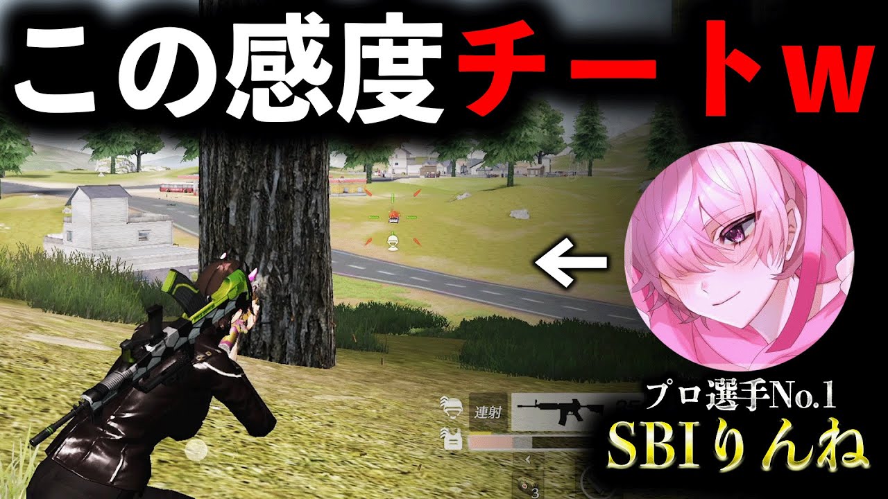 【神回】「SBIりんね選手」の感度設定にしたらチートエイムになったwww【荒野行動】
