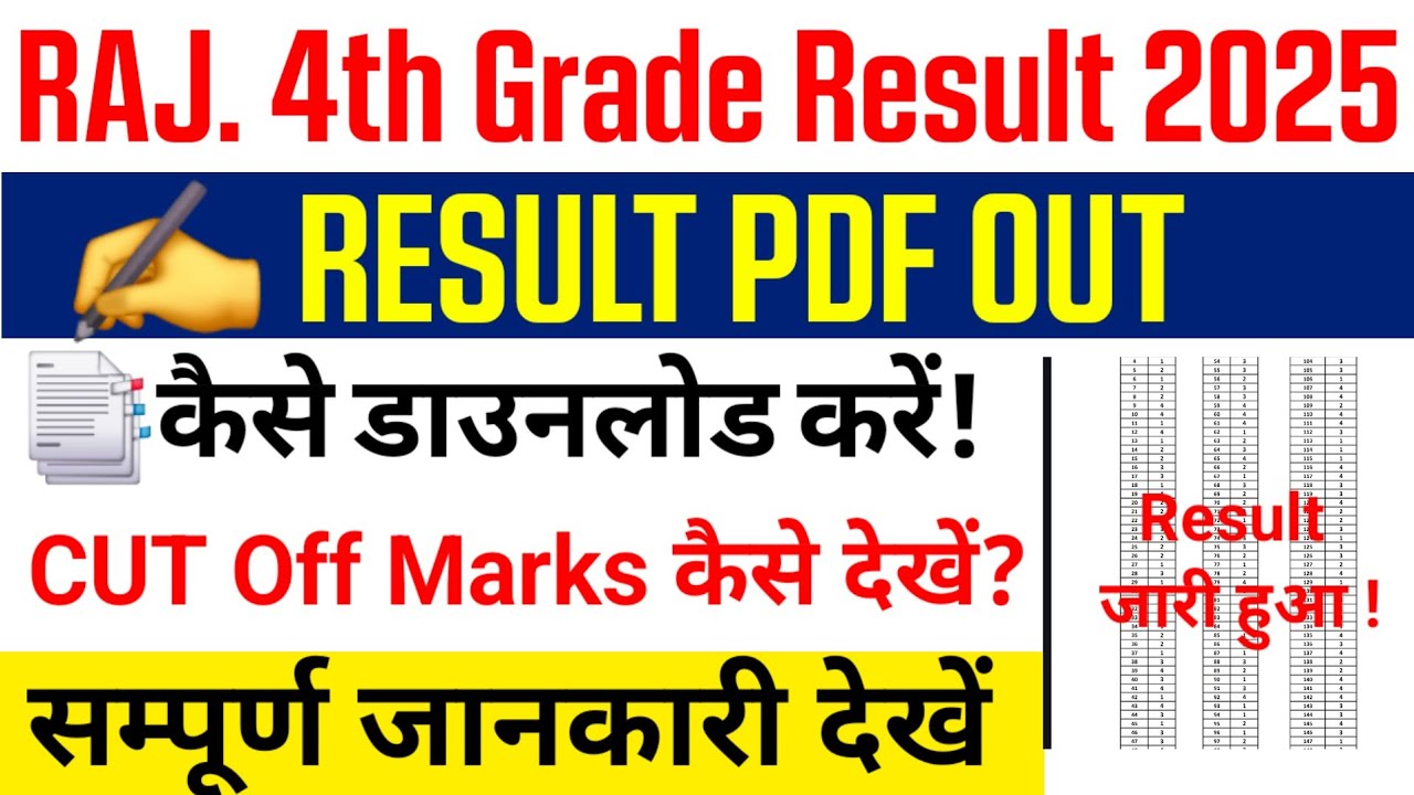 Rajasthan 4th Grade Result 2026 | 4th Grade Result kaise check kare | 4th Grade Result 2025