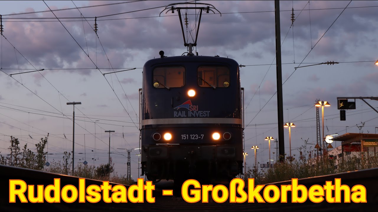 Führerstandsmitfahrt von Rudolstadt nach Großkorbetha mit der Baureihe 151 und Bahnübergang sichern