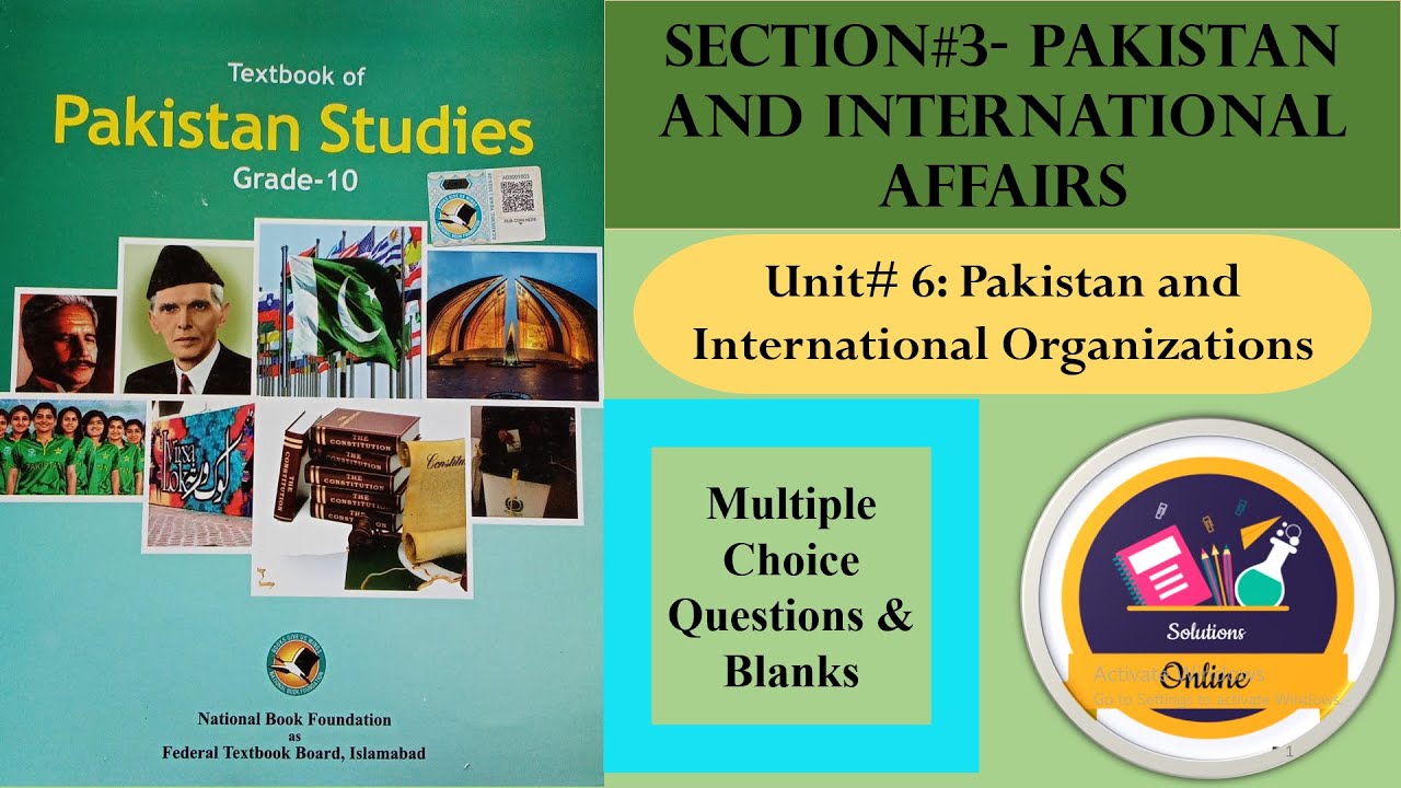 Class 10 Pakistan Studies | Unit #6 |MCQs & Fill in the Blanks