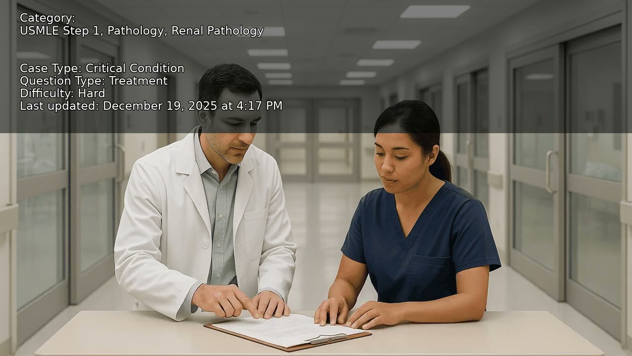 Renal Pathology, Pathology, USMLE Step 1 - Full Vignette with Extended Explanations