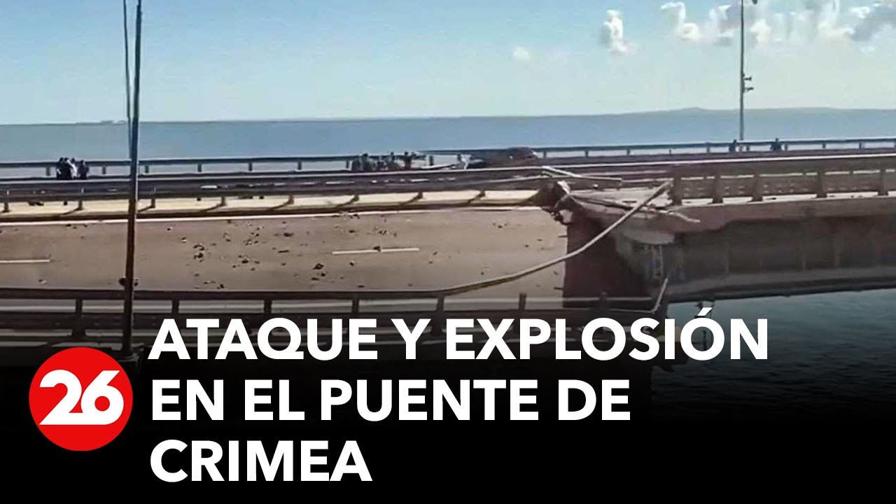 Ataque y explosión en el puente de Crimea