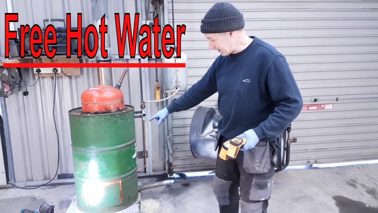Awesome Waste Oil Boiler  FREE Hot Water Forever..