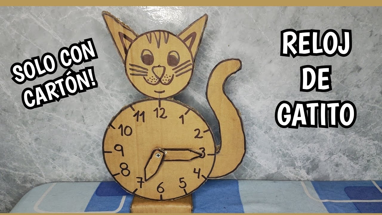 Como hacer un reloj didáctico de cartón para niños.