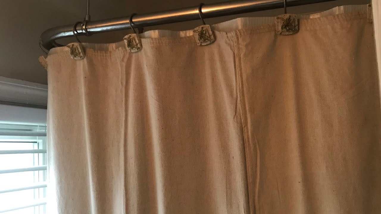 DIY || Farmhouse Decor Drop Cloth Shower Curtain