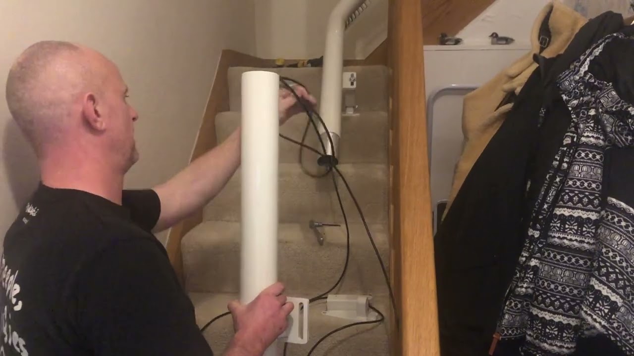 Reconditioned stairlifts - a stairlift Installation on a narrow, winding, curved staircase 3 floors
