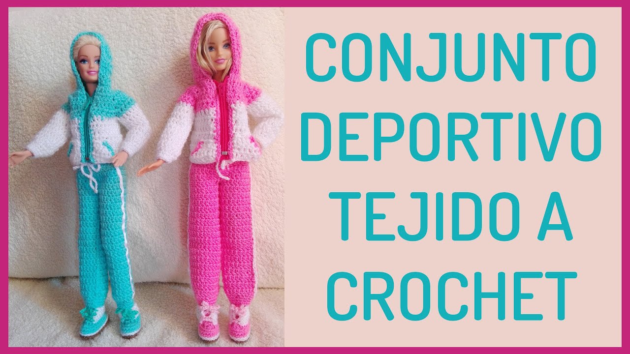 CONJUNTO DEPORTIVO PARA MUÑECA BARBIE A CROCHET || (PANTALÓN Y ZAPATILLAS)