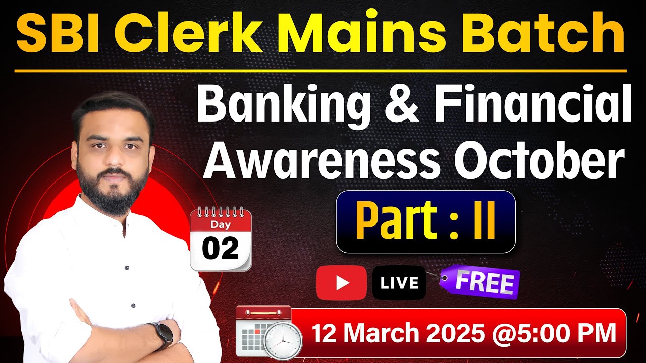 SBI Clerk Mains Batch || Banking & Financial Awareness October Part: II || Atish Shinde