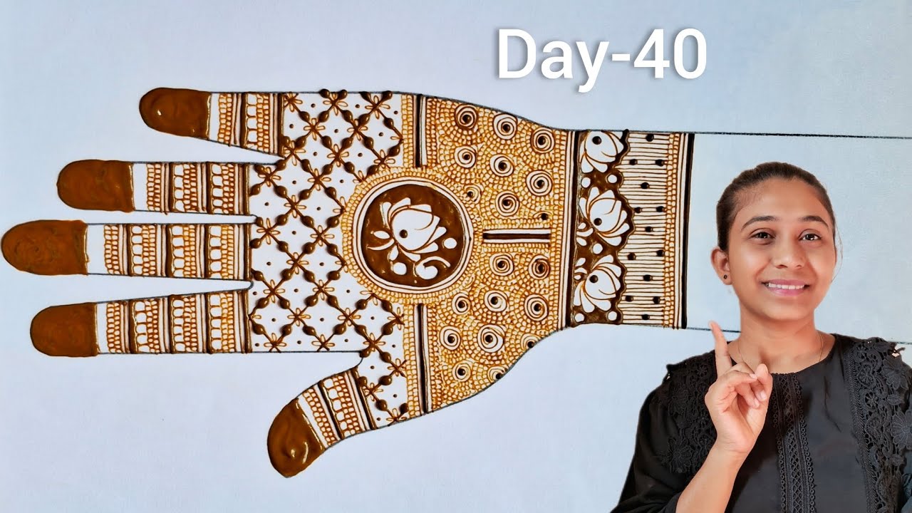 Day-40 , palm Lotus 🪷 mehndi kese lagaye ? | Basic mehndi course ♥️ | Mehndi by Darshna |