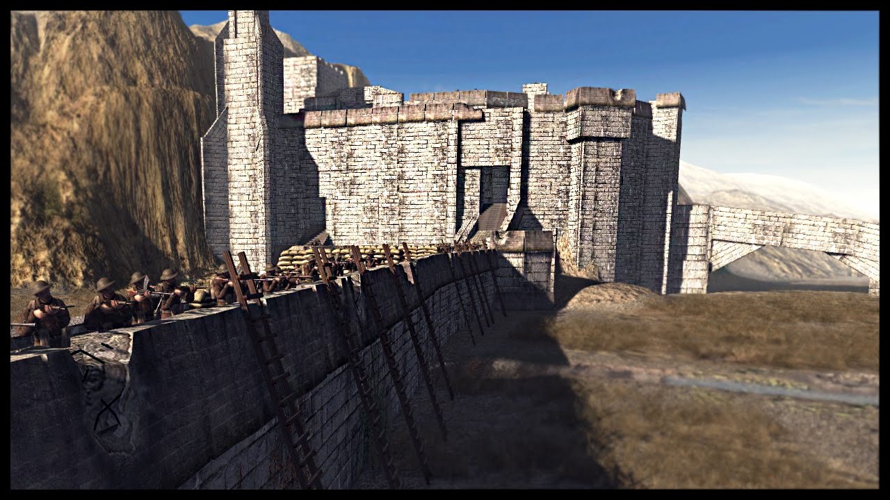 Helms Deep Siege in World War 2 - British Fort Defense | Men of War Assault Squad 2 Mod Gameplay