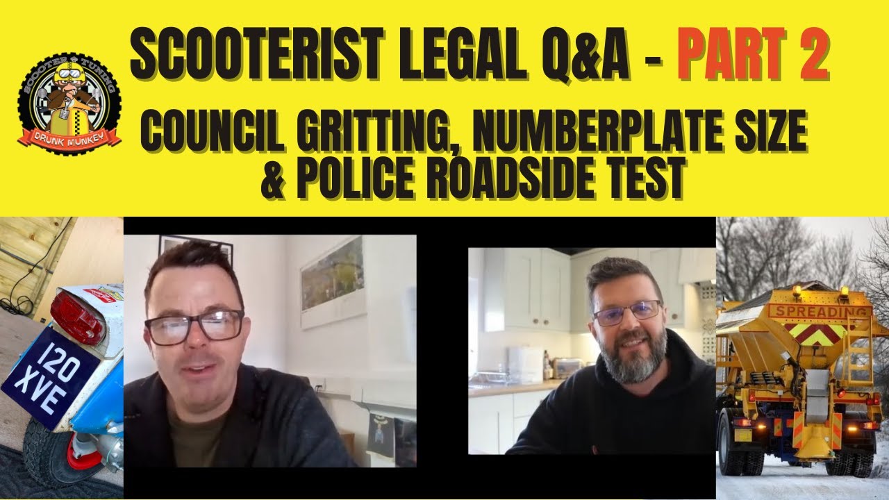 Scooterist Legal Q&A - Part 2: Council gritting, numberplate size, and police roadside test.