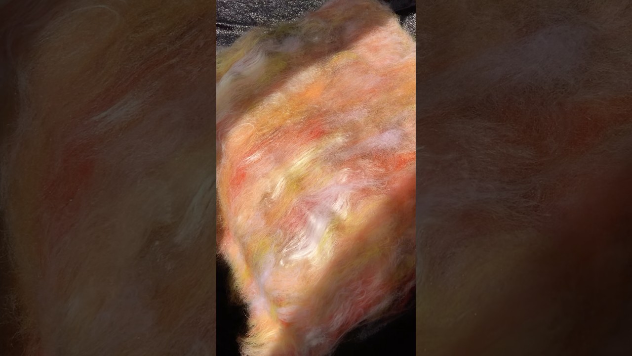 28g, wool, Angelina fiber, silk. 