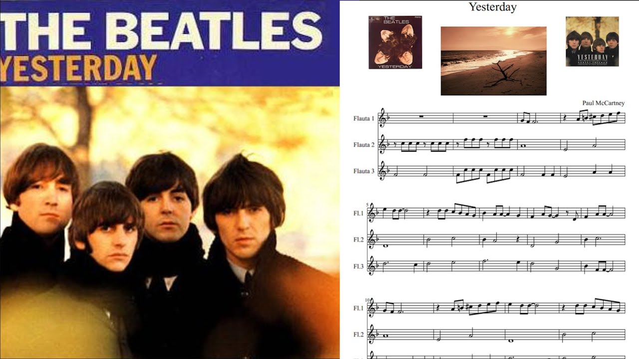 Yesterday. Partitura flauta dulce. The Beatles.