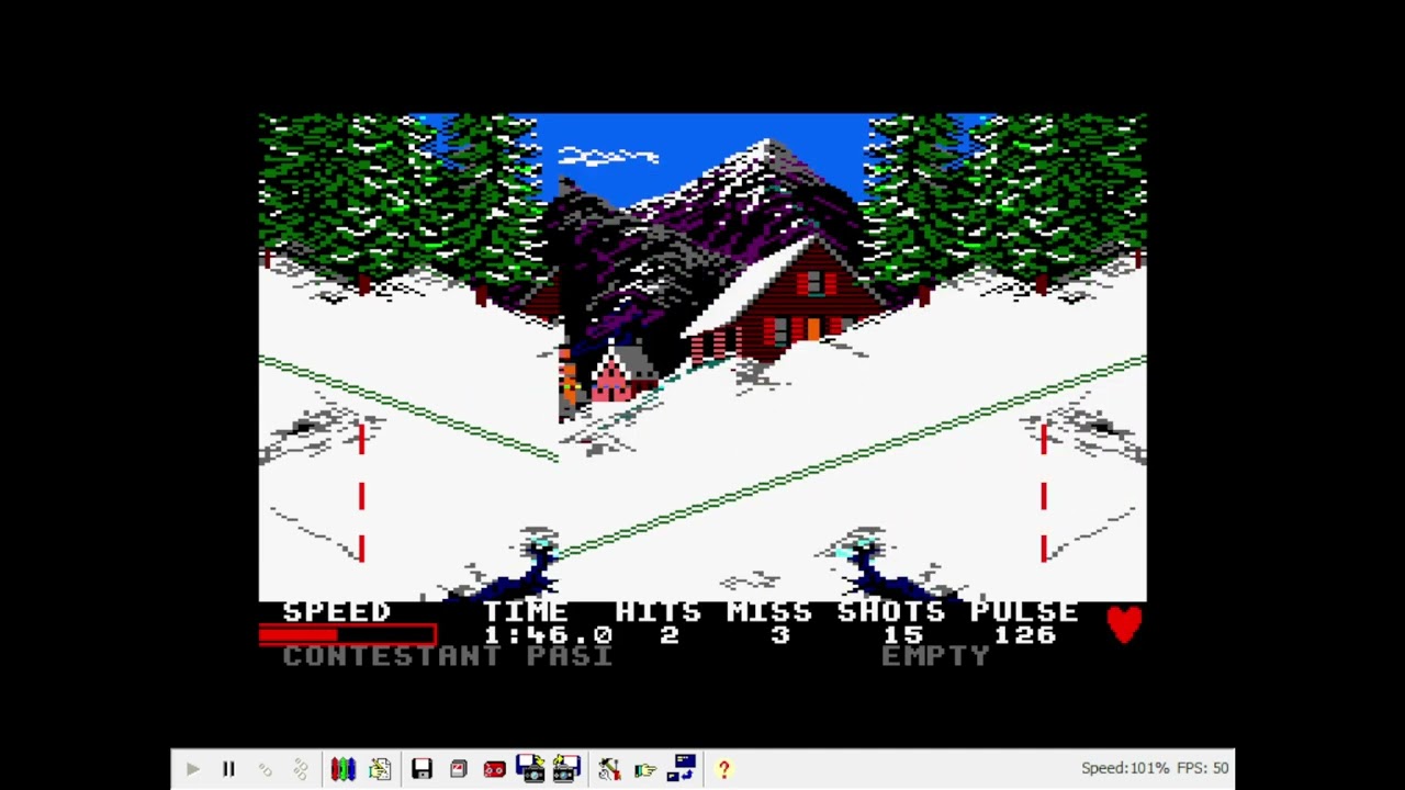 Amstrad, Emulated, Winter Games, Biathlon, 