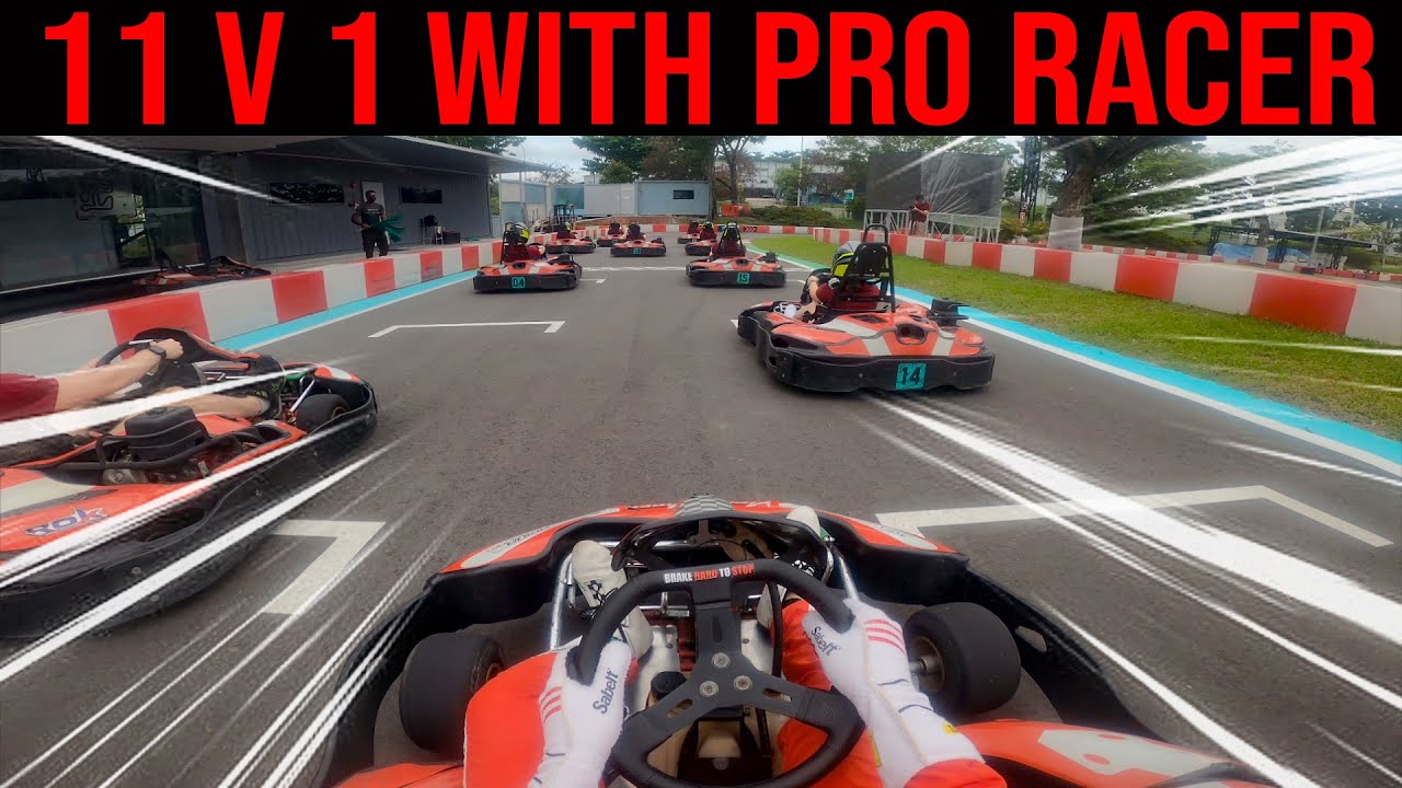 Kart Racing Against GT Champion Sean Hudspeth - Singaporean Pro Racing Driver overtakes 12 Go-Karts!