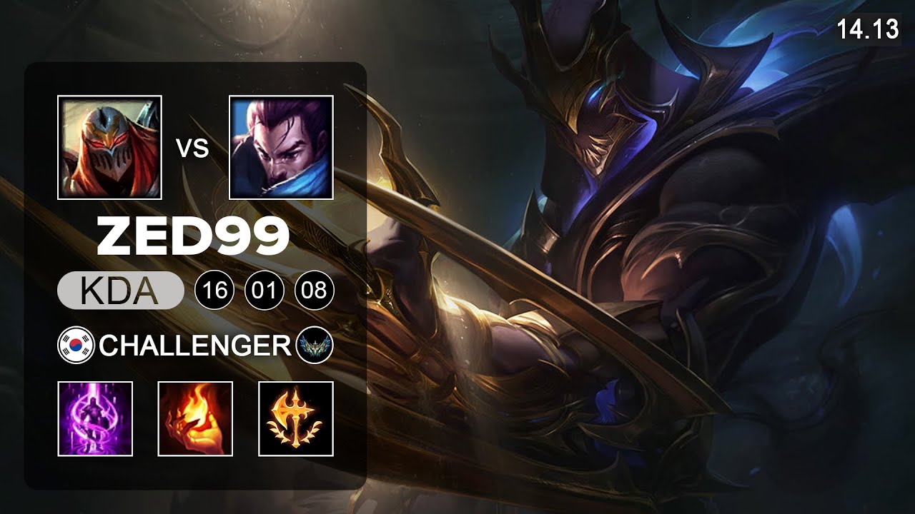 ZED99 Zed vs Yasuo Mid - KR Challenger - Patch 14.13 Season 14