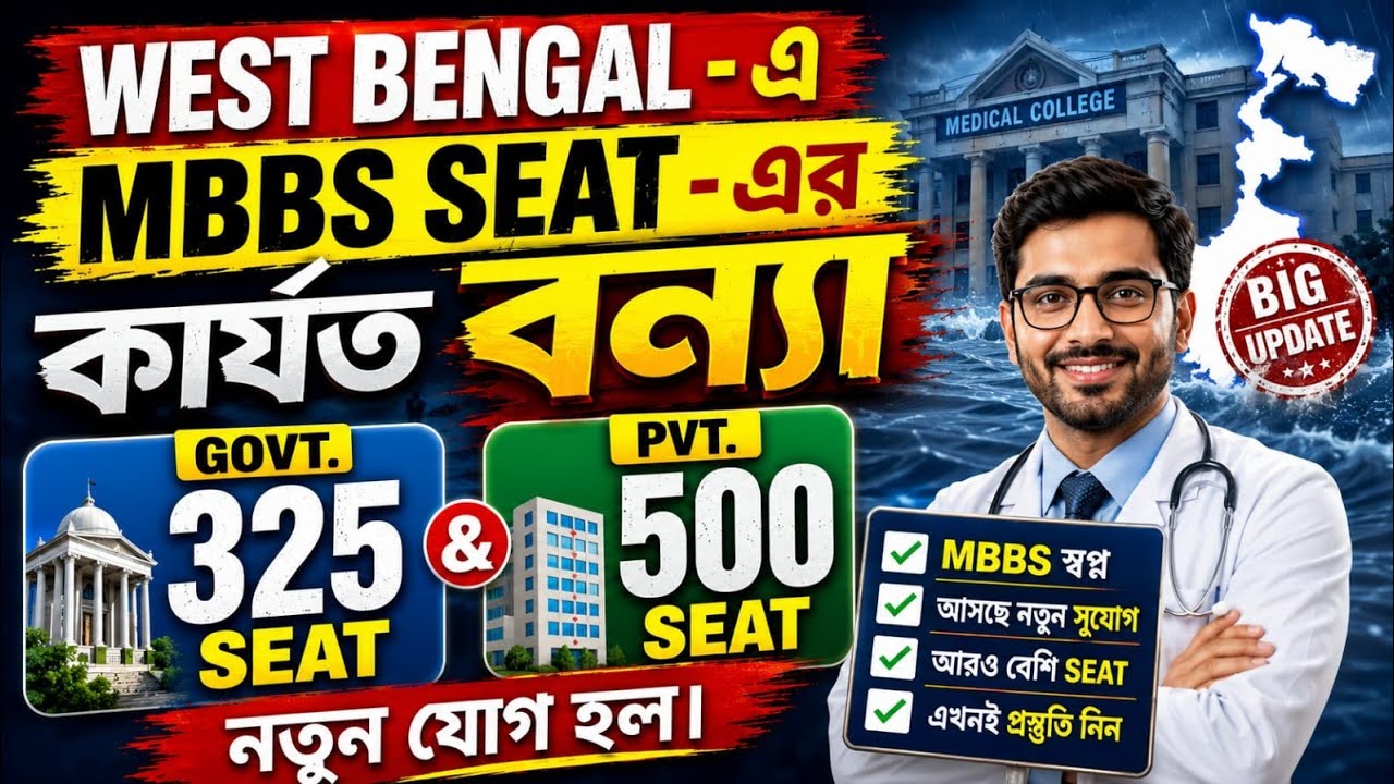 West Bengal MBBS Admission 2026 | 825 New MBBS Seats? Complete Update 