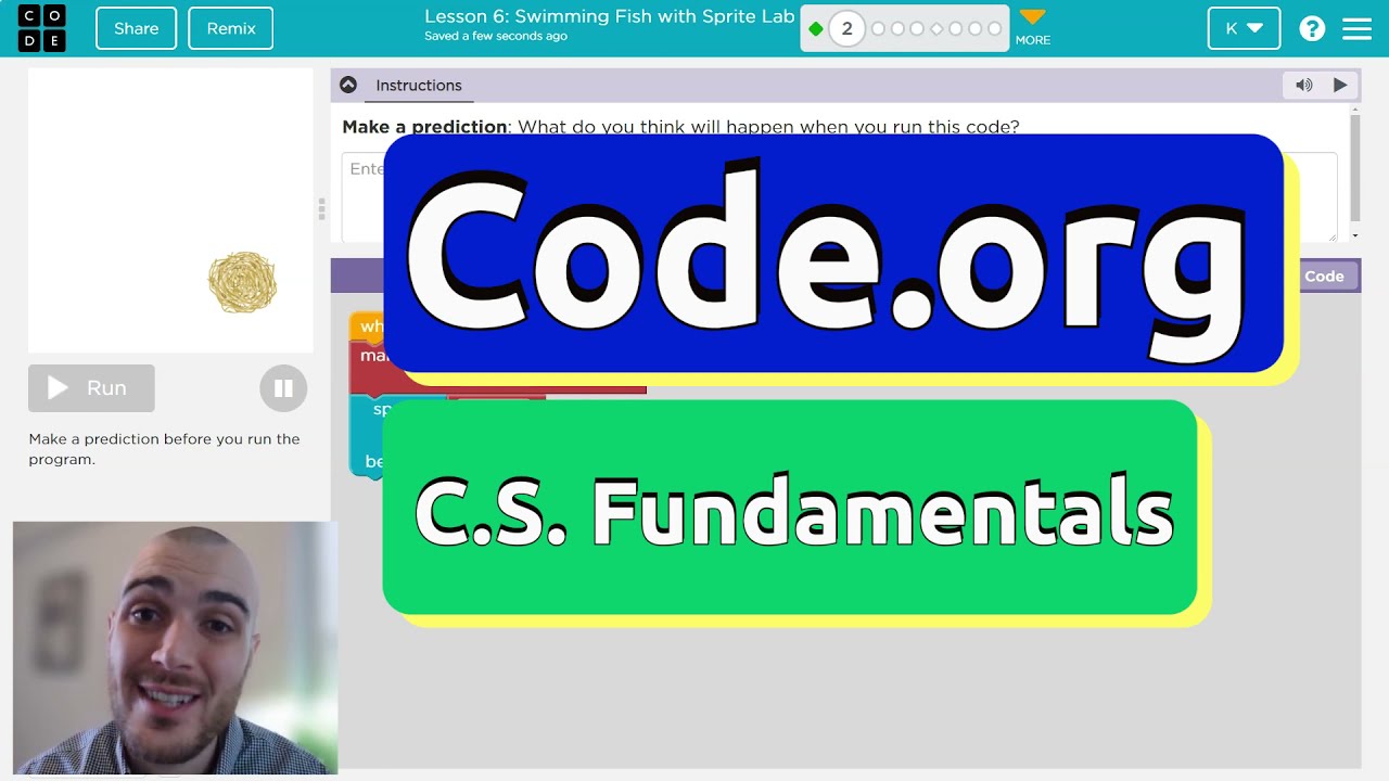 Code.org Course E Lesson 3 Swimming Fish with Sprite Lab | All Answers Explained