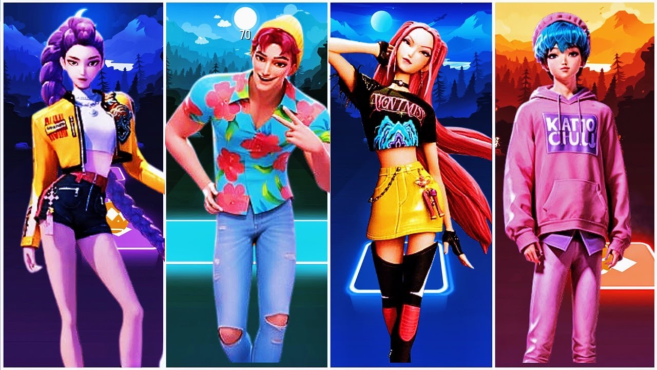 Rumi, Mira, Zoey & Saja Boys Dancing on Coffin Dance Beat | Tiles Hop🔥✅