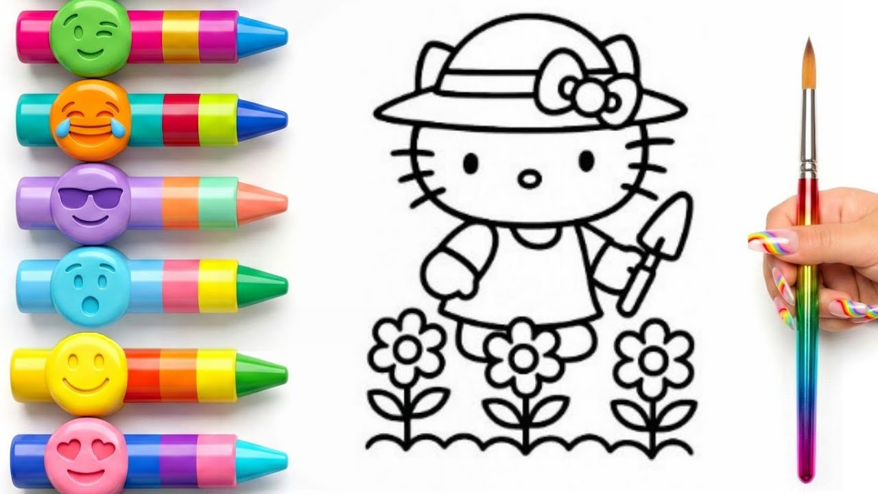 Learn to Draw Hello Kitty | Kids Coloring Pages 🎨🐱