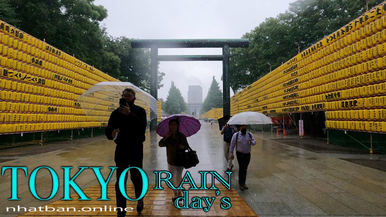 Tokyo Heavy RAIN day's in Yasukuni Jinja (Shinto Shrine ) ⛩ - 靖国神社 | #explorejapan #tokyo #4k
