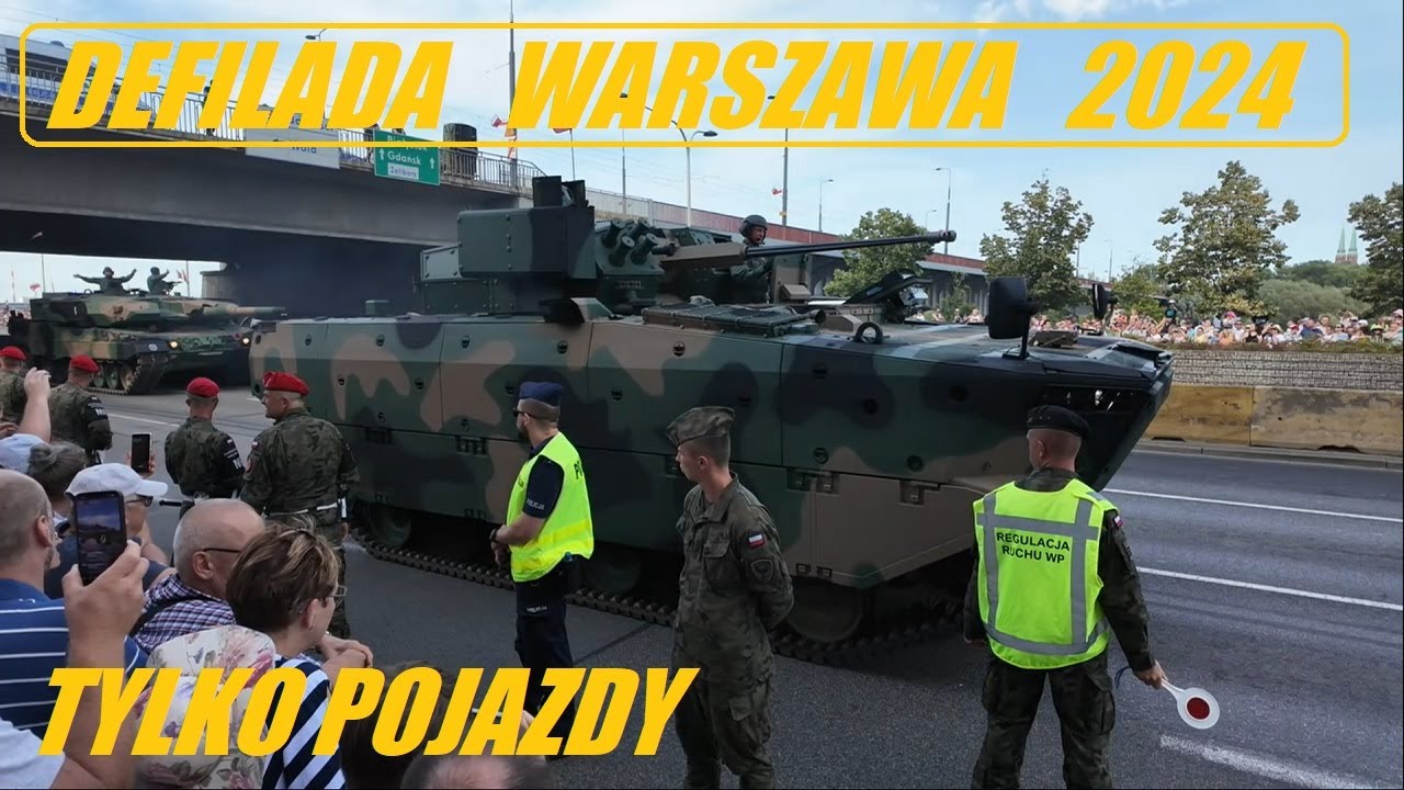 Defilada z okazji Święta Wojska Polskiego - Warszawa 2024 - tylko pojazdy.