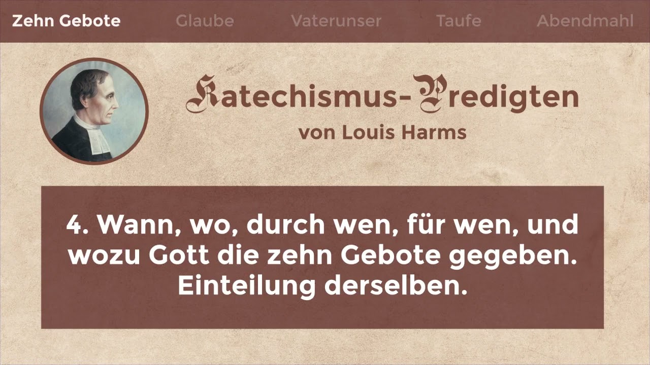 &Uuml;ber die Zehn Gebote (Predigt von Louis Harms)