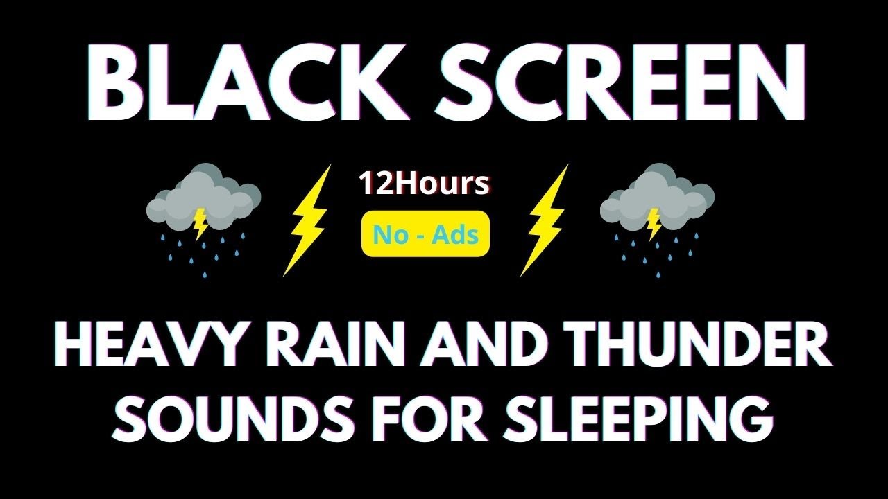 🔴 Heavy Rain and Thunder Sounds for Sleeping - Black Screen  Perfect for Deep Sleep and Relaxation
