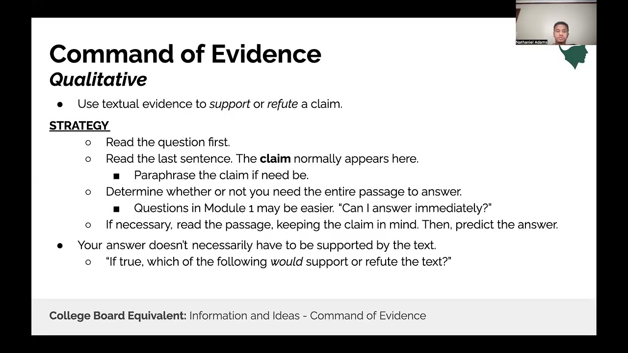Brother Martin PSAT Prep Week 4 - Command of Evidence Qualitative & Quantitative