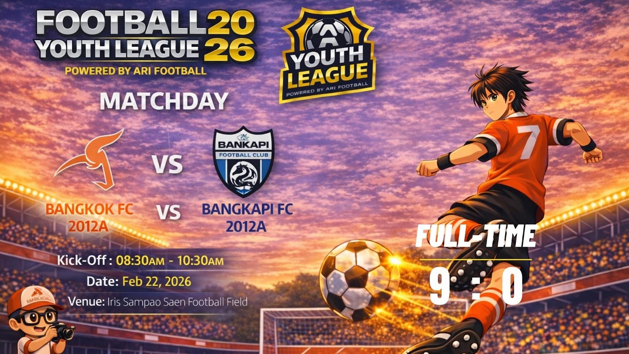 2026.02.22 ⚽ BANGKOK FC 2012A vs BANGKAPI FC 2012A ⚽ FOOTBALL YOUTH LEAGUE 2026 ⚽ U14 2012 DIVISION1