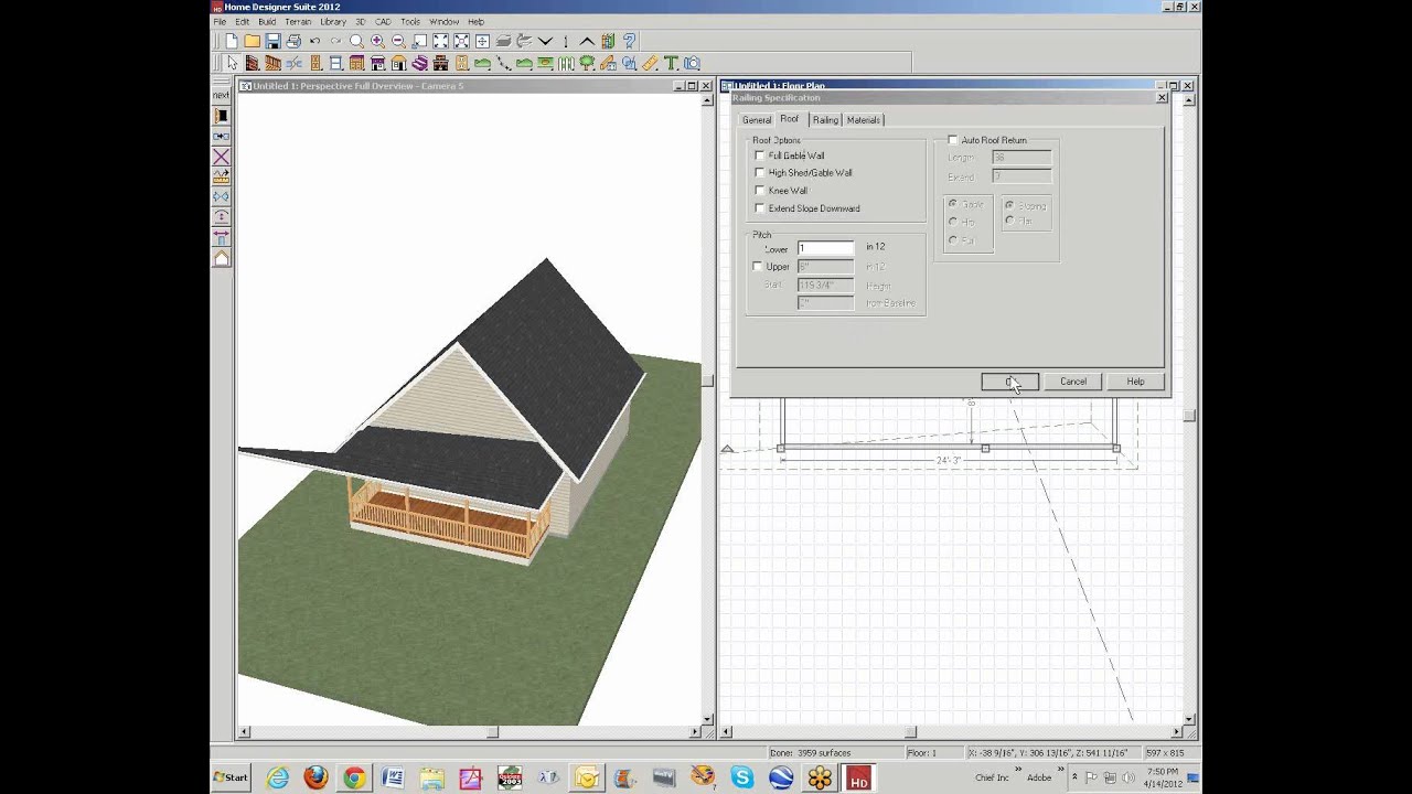 Home Designer Suite - Roof over porch