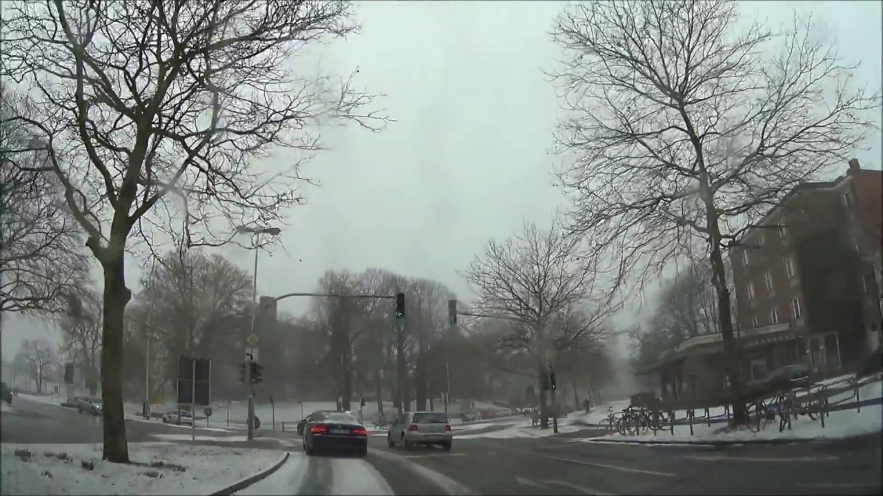 Autofahrt in Kiel im Winter - Feldstra&szlig;e & Ostseekai