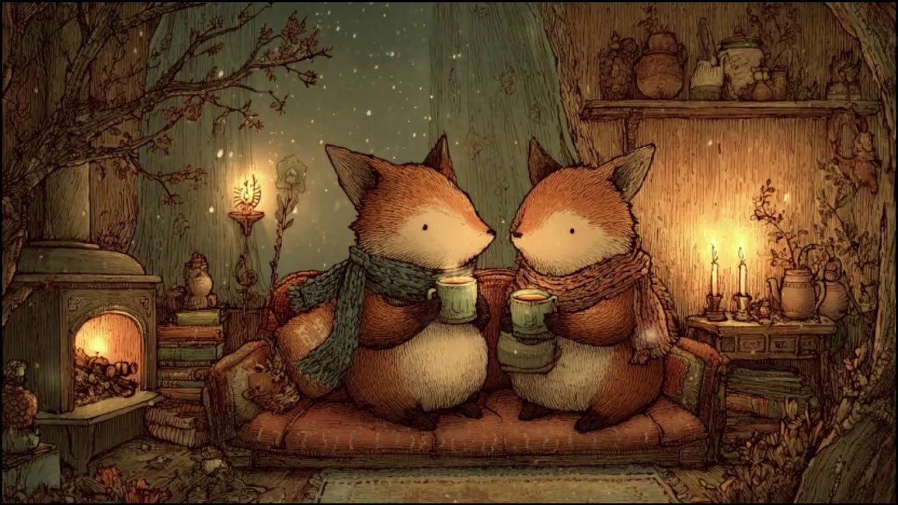 Two Foxes by the Winter Hearth | Cozy Celtic Music for Sleep & Relaxation