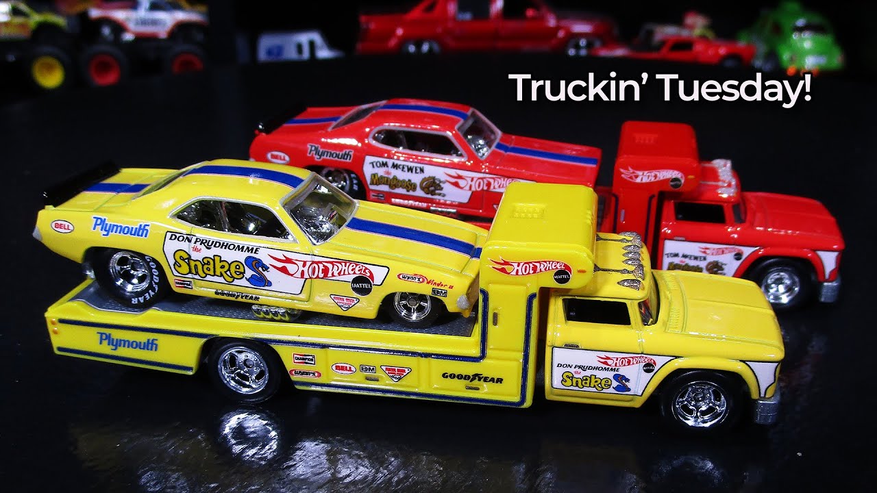 Truckin' Tuesday! Hot Wheels Drag Racing Rivals! Snake & Mongoose Retro Rig and Plymouth Funny Cars