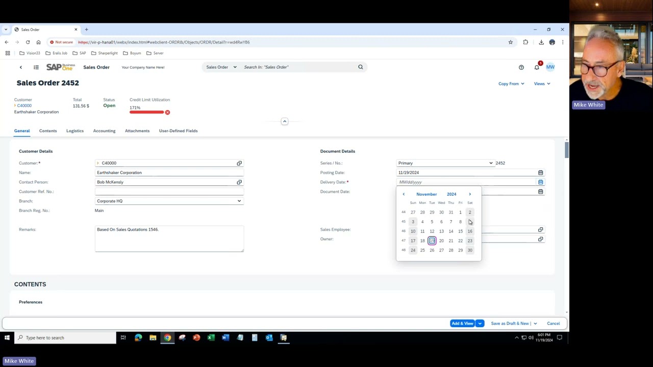 SAP Business One WEB Client Demo - Sales through AR Payment