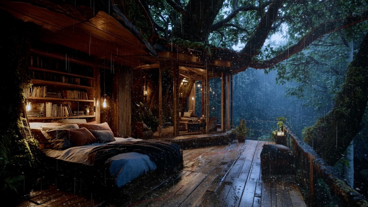Gentle Night Rain in the Deep Forest 🌧️| Relax & Deep Sleep