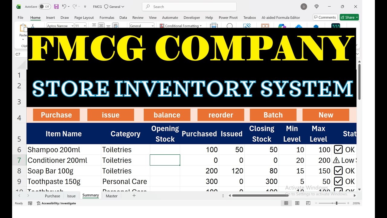 How to Create FMCG Inventory System for Stores | Excel Tutorial for Batch Tracking