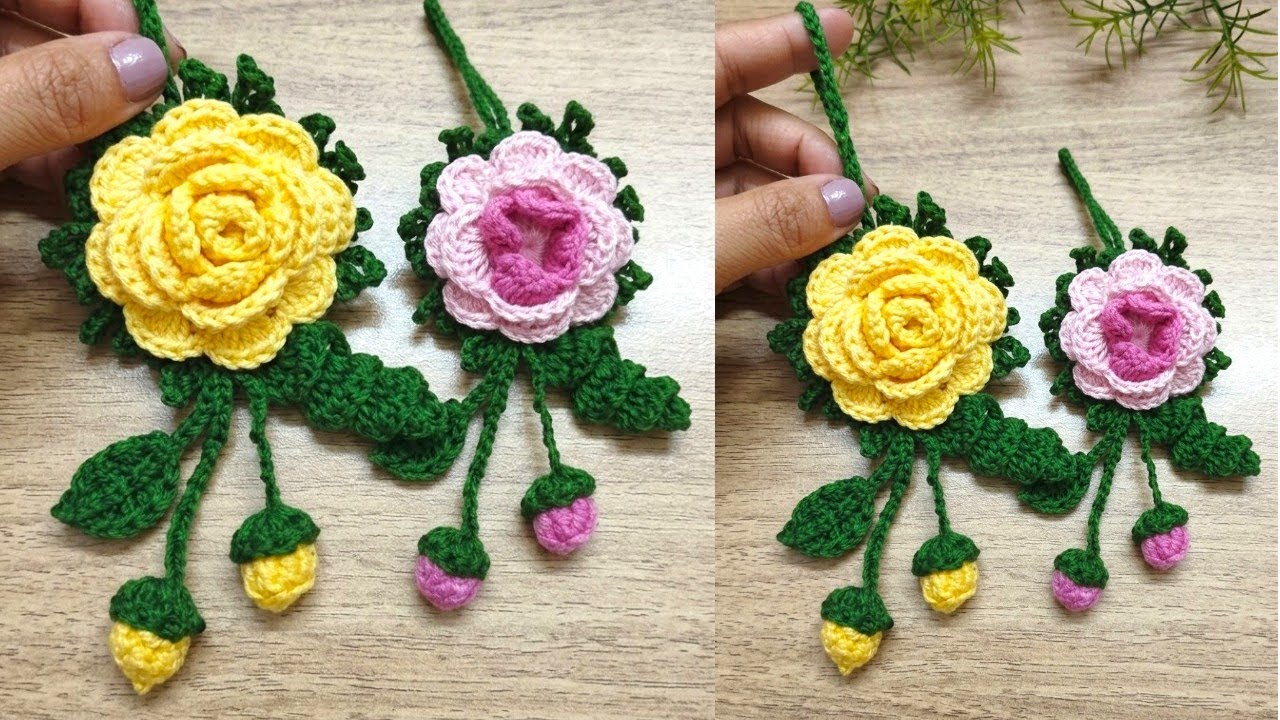 ورده كروشيه /ميداليه ورده كروشيه /اسهل ورده كروشيه #crochet #باترون #اكسبلور #تعليم #knitting #diy 