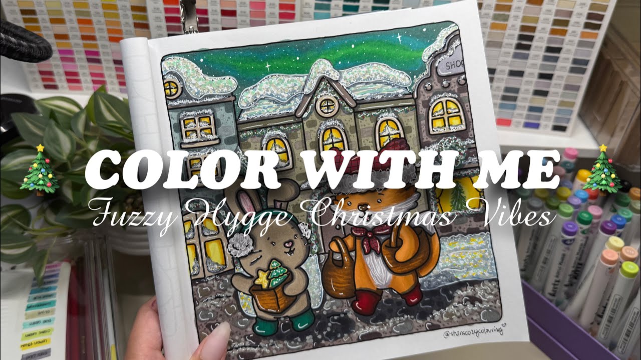 🎄 COLOR WITH ME | Holiday Haul Fuzzy Christmas Vibes Coloring Book  | ASMR Coloring with Music
