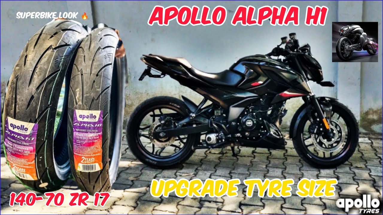 Apollo alpha h1 install in my n160🔥||tyre install in n160|| Bajaj pulsar|#youtube#automobile#apollo 