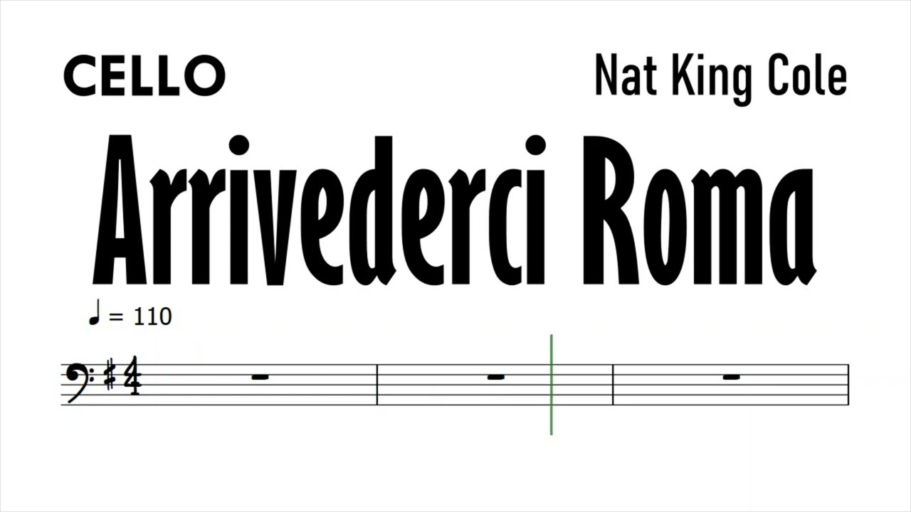Arrivederci Roma Cello Sheet Music Backing Track Play Along Partitura
