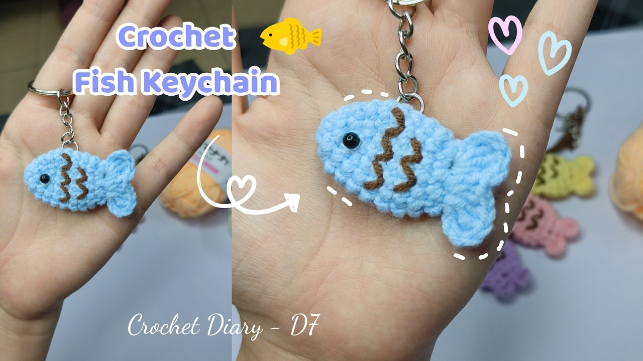 Crochet Fish Keychain | Móc khóa cá nhỏ | Easy for Beginers