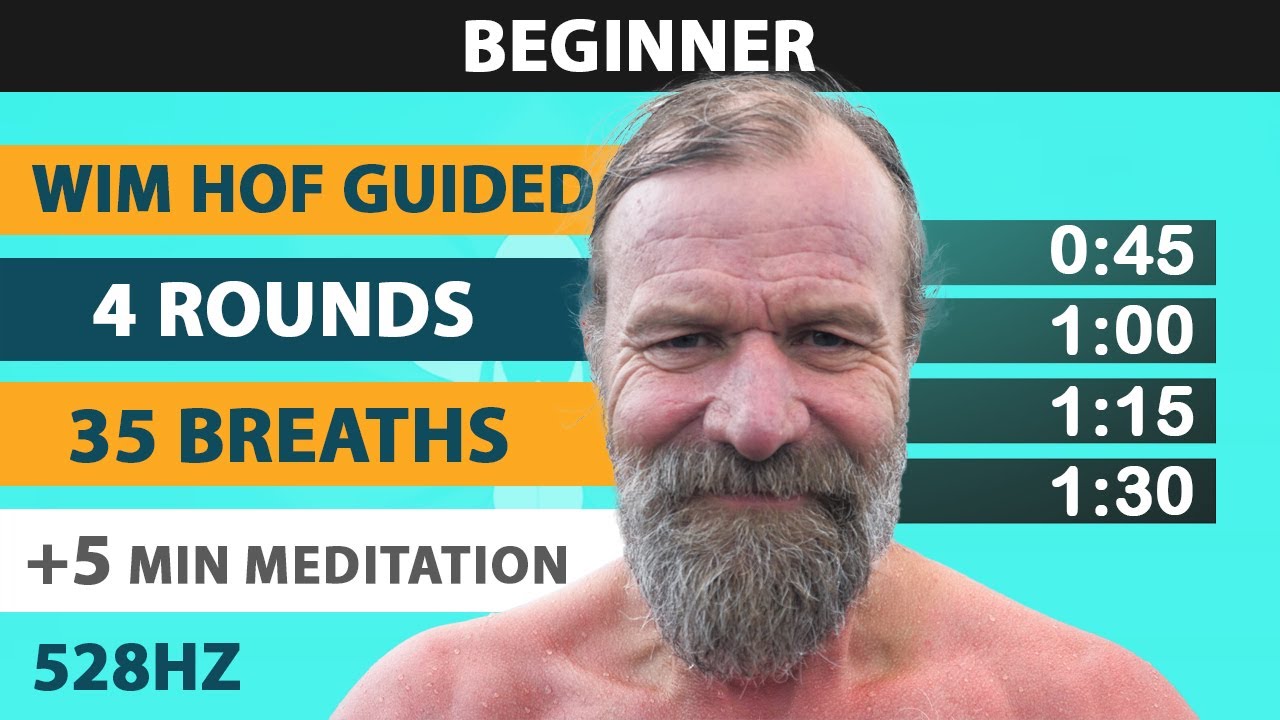 Beginner Wim Hof Guided Breathing | 4 Rounds - 35 Breaths | 5 min Meditation | 528hz