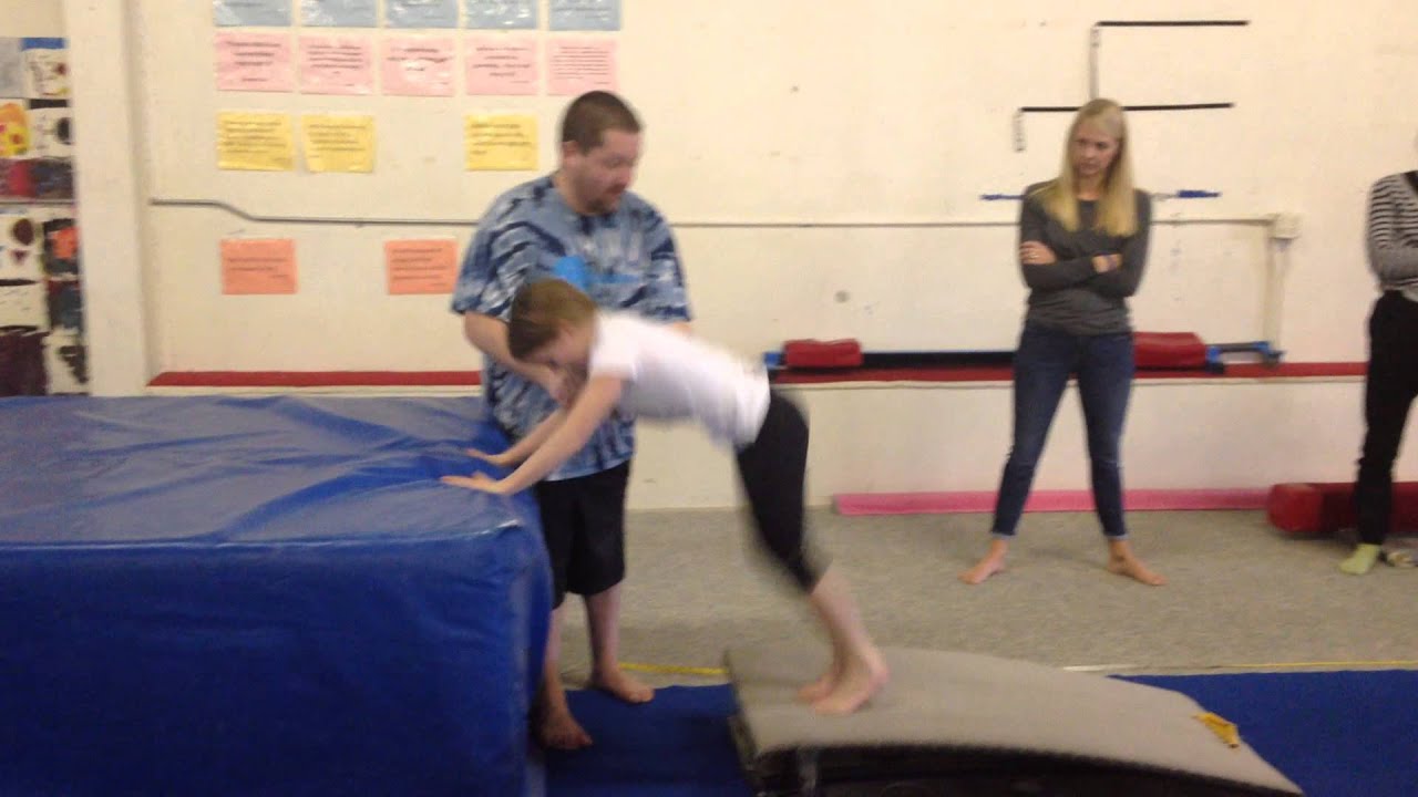 Vault drills: Handstand Flatbacks, Pike ups on spring board