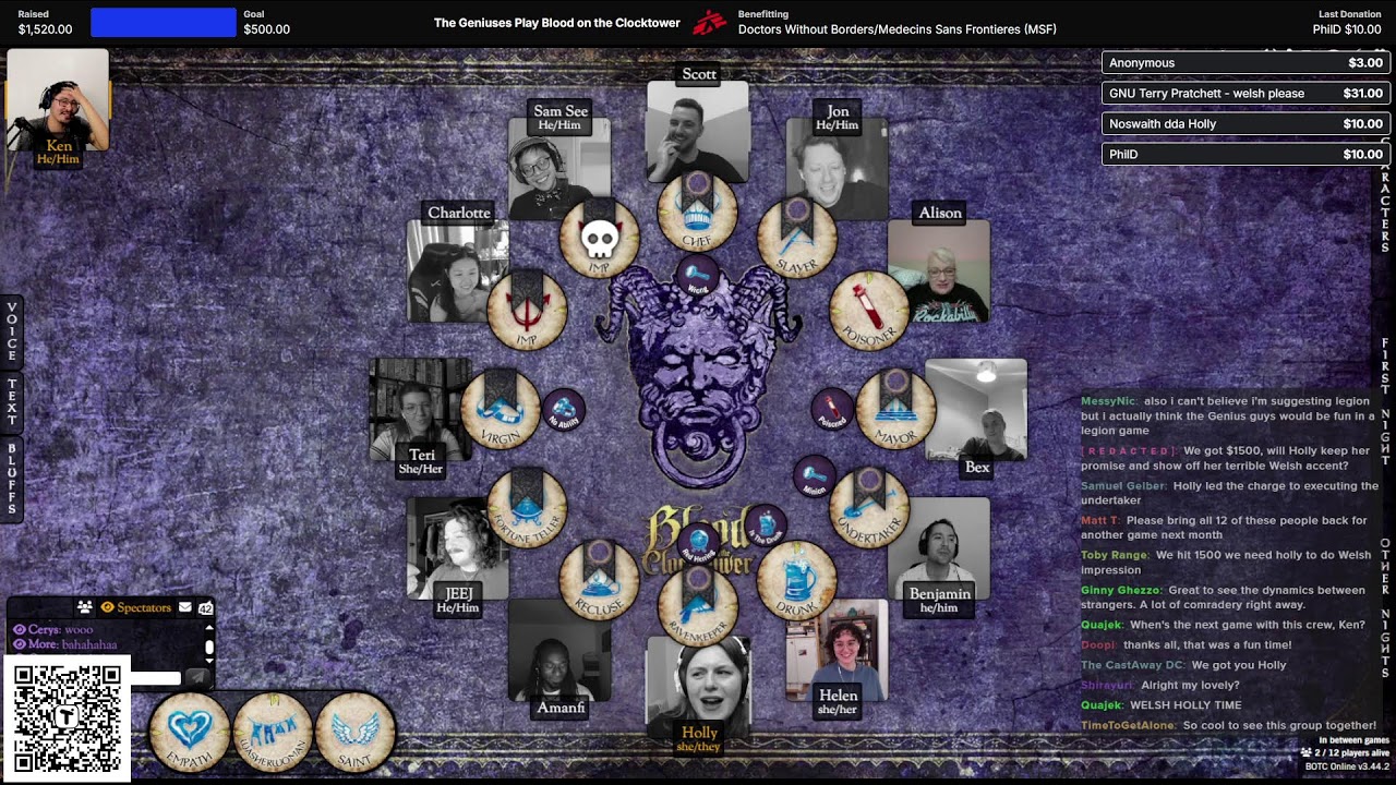 The Geniuses Play Blood on the Clocktower Charity Livestream