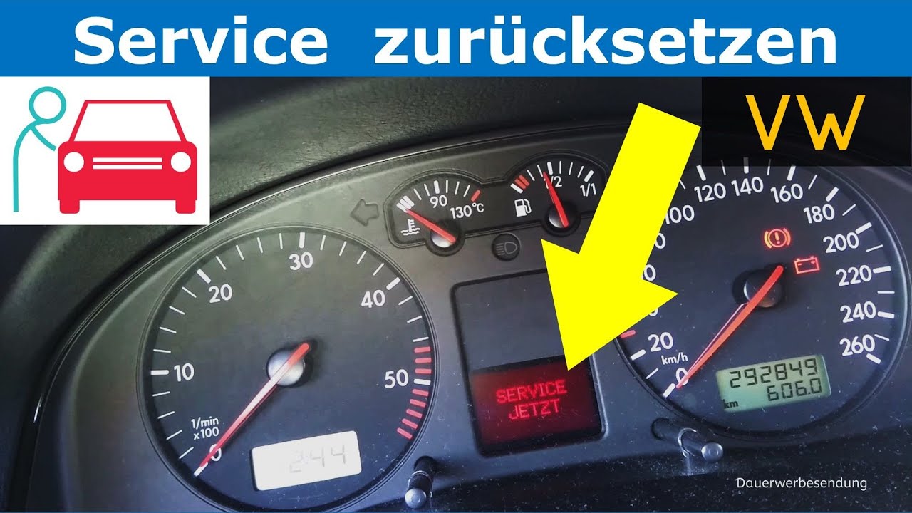 Inspektion zurücksetzen beim VW Golf 4 + Passat 3B + 3BG / VW Service Reset