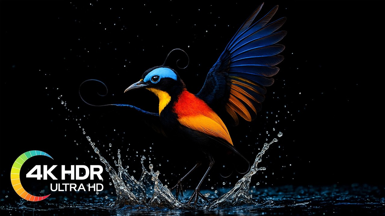 Colorful Birds Video: 4K Video Ultra HD with Relaxing Music and Bird Sounds
