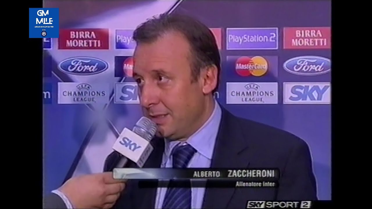 2003-04 (Gruppo B - 5^ CL - 25-11-2003) INTER-Arsenal 1-5 Intervista Zaccheroni - Sky