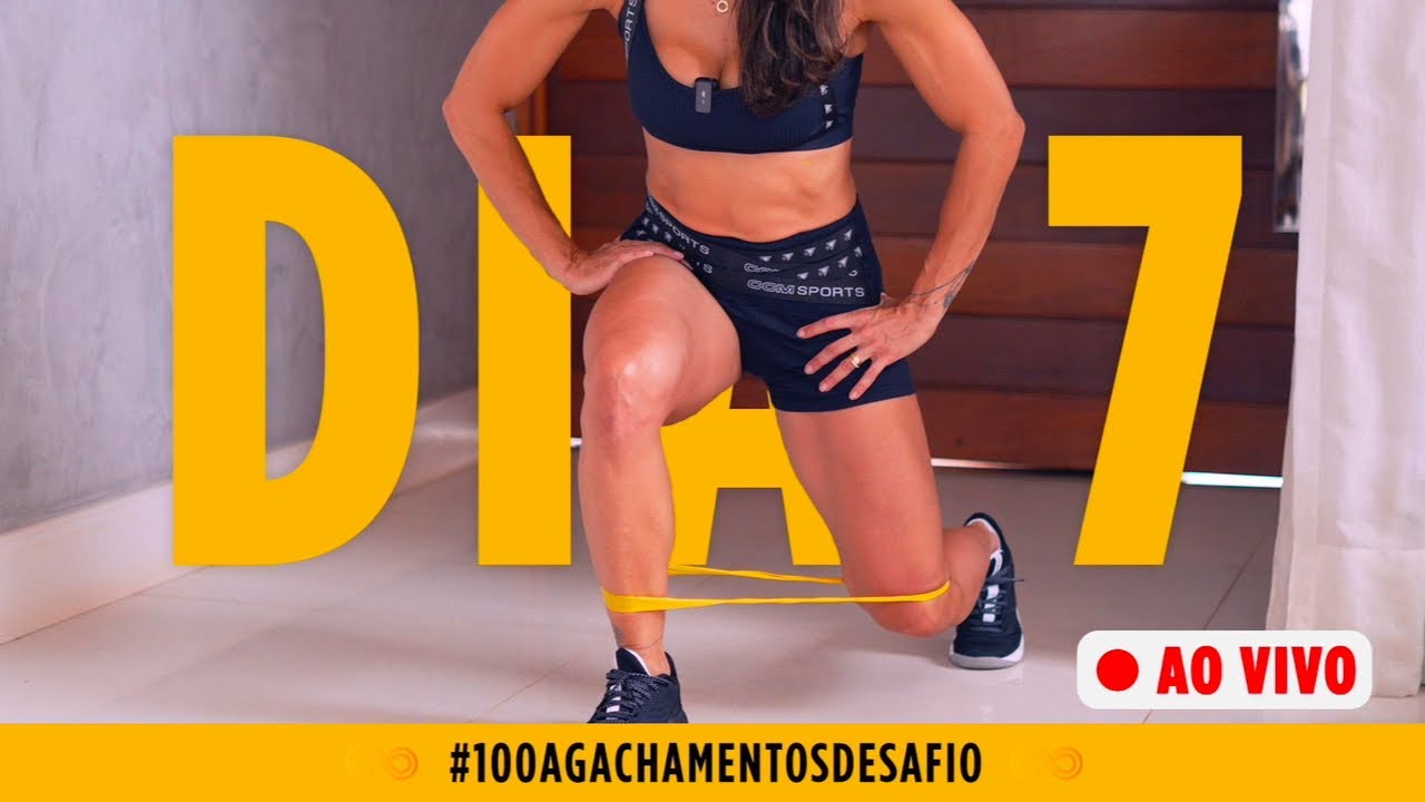 🔴 DESAFIO pernas lindas em 1 mes em casa- 100 agachamentos por dia AO VIVO- Carol Borba